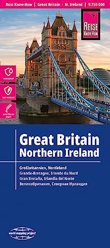 Reise Know-How Landkarte Großbritannien, Nordirland / Great Britain, Northern Ireland (1:750.000): reiß- und wasserfest (world mapping project)