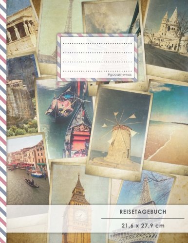 Reistetagebuch: DIN A4, „Europa-Reise“, 70+ Seiten, Soft Cover, Register, Reisecheckliste • Original #GoodMemos Travel Journal • Reisenotizbuch zum Selberschreiben von #GoodMemos
