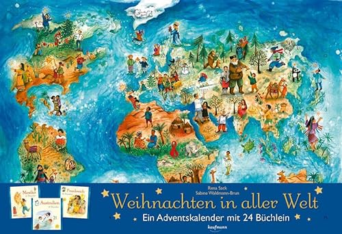 Weihnachten in aller Welt: Adventskalender mit 24 Büchern (Adventskalender mit Geschichten für Kinder: Mit 24 Mini-Büchern)