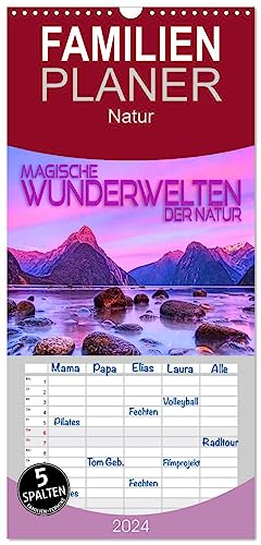Familienplaner 2024 - Magische Wunderwelten der Natur mit 5 Spalten (Wandkalender, 21 cm x 45 cm) CALVENDO