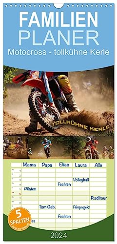 Familienplaner 2024 - Motocross - tollkühne Kerle mit 5 Spalten (Wandkalender, 21 cm x 45 cm) CALVENDO