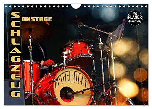 Schlagzeug onstage - "abgerockt" (Wandkalender 2024 DIN A4 quer), CALVENDO Monatskalender von CALVENDO