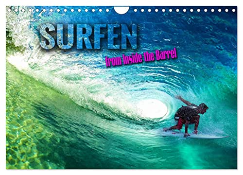 Surfen - from Inside the Barrel (Wandkalender 2024 DIN A4 quer), CALVENDO Monatskalender von CALVENDO