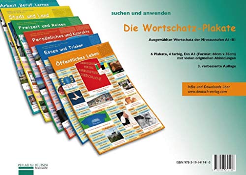 Die Wortschatz-Plakate: Ausgewählter Wortschatz der Niveaustufen A1 – B1 / Übungsheft und 6 Plakate (Lernplakate) von Hueber