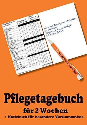 Pflegetagebuch für 2 Wochen - inkl. Notizbuch
