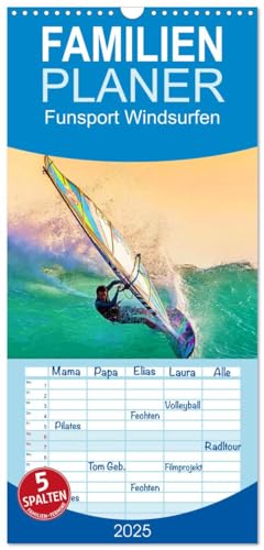 Familienplaner 2025 - Funsport Windsurfen mit 5 Spalten (Wandkalender, 21 cm x 45 cm), CALVENDO