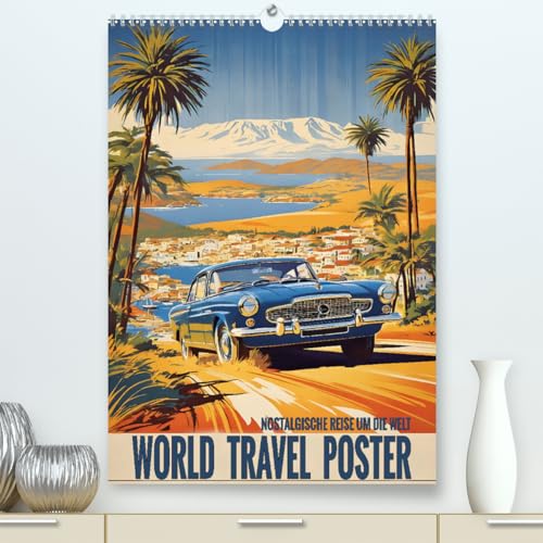 World Travel Poster - nostalgische Reise um die Welt (hochwertiger Premium Wandkalender 2025 DIN A2 hoch), Kunstdruck in Hochglanz von CALVENDO