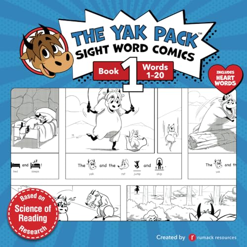 The Yak Pack: Sight Word Stories: Book 1: Comic Books to Practice Reading Dolch Sight Words (1-20): Sight Word Comics: Book 1: Comic Books to Practice ... (The Yak Pack Comics Complete Series, Band 6)