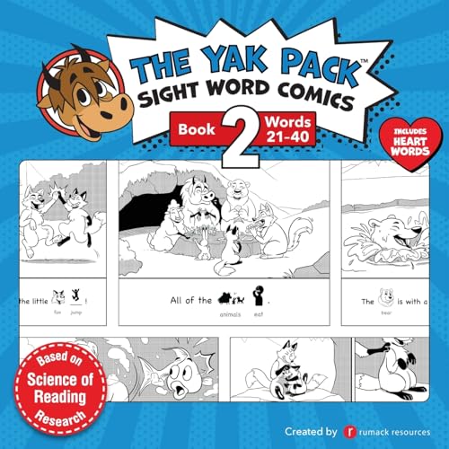 The Yak Pack: Sight Word Stories: Book 2: Comic Books to Practice Reading Dolch Sight Words (21-40): Sight Word Comics: Book 2: Comic Books to ... (The Yak Pack Comics Complete Series, Band 7)