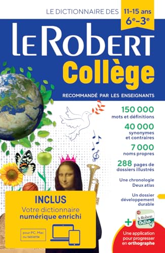 Le Robert College 2024 Bimedia: Monolingual French dictionary for college students with free coded access to the online dictionary (Le Robert Scolaire)
