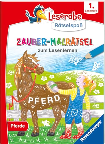 Ravensburger Leserabe Zauber-Malrätsel zum Lesenlernen: Pferde (1. Lesestufe), Zauberpapier-Malbuch, Rätsel, Lesen lernen Vorschule, Rätselbuch ab 6 Jahre von Ravensburger