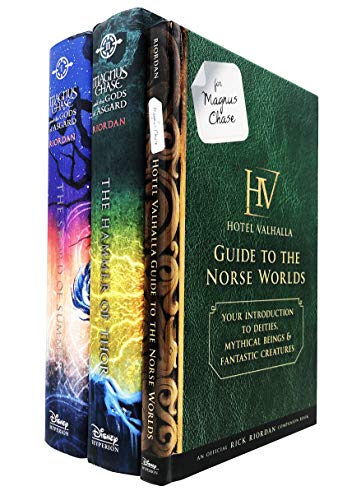 Rick Riordan Magnus Chase Deluxe Collection 3 Books Set Norse Mythology Book Series (The Sword of Summer, The Hammer of Thor, Hotel Valhalla Guide to the Norse Worlds)