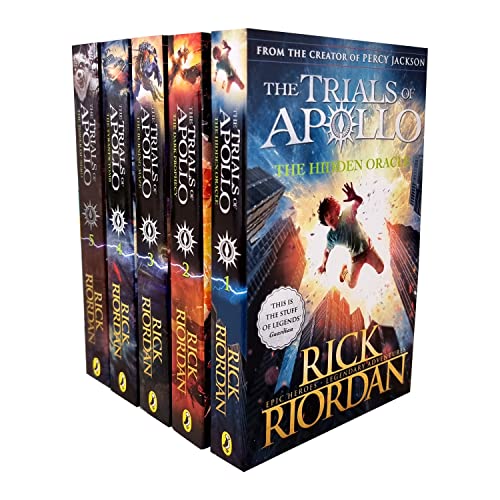 Rick Riordan Trials of Apollo Collection 5 Books Set (The Hidden Oracle, The Dark Prophecy, The Burning Maze, The Tyrant’s Tomb & The Tower of Nero)