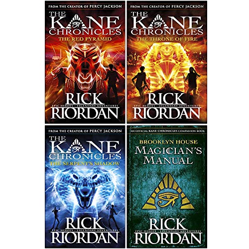 The Kane Chronicles Collection Rick Riordan 4 Books Set (The Red Pyramid, The Throne of Fire, The Serpent's Shadow, [Hardcover] Brooklyn House Magicianâ€™s Manual)