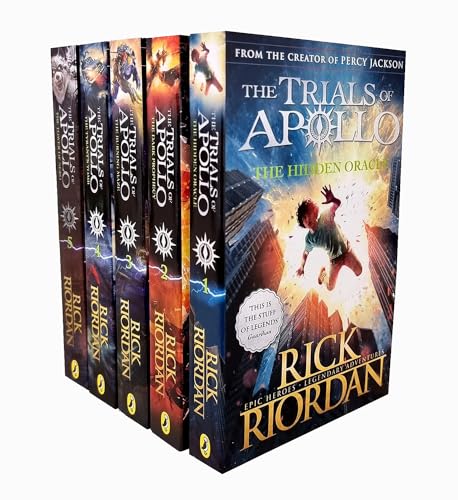 Rick Riordan The Trials of Apollo Collection 4 Books Set (The Hidden Oracle, The Dark Prophecy, The Burning Maze, The Tyrant’s Tomb [Hardcover])