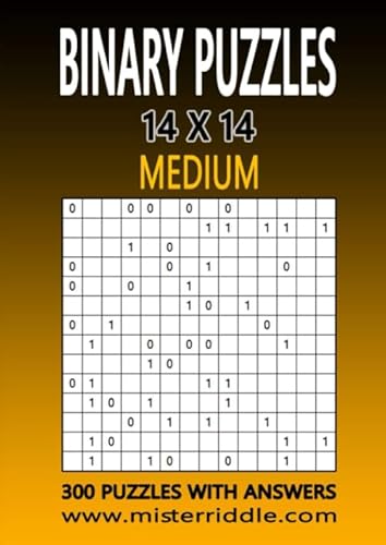 BINARY PUZZLES 14 x 14 - MEDIUM - 300 PUZZLES WITH ANSWERS