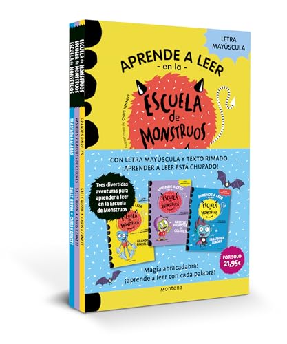 Aprender a leer en la Escuela de Monstruos - Pack con los libros 4, 5 y 6: En letra MAYÚSCULA (libros para niños a partir de 5 años) (Montena)