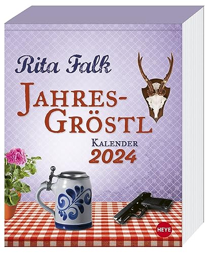 Rita Falk Jahres-Gröstl Tagesabreißkalender 2024. Abreiß-Kalender für alle Eberhofer-Fans. Tischkalender 2024 mit lustigen Zitaten und Rezepten aus der Krimiserie. Auch zum Aufhängen.