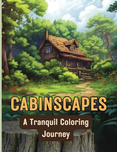 Cabinscapes, A Tranquil Coloring Journey: Stress Relieving, Calming Cozy Cabin, Retreat Book for Teens & Adults von Independently published