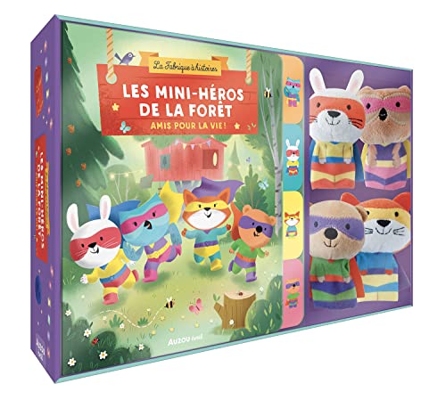 COFFRET MARIONNETTES À DOIGTS - LES MINI-HÉROS DE LA FORÊT: Avec 4 marionnettes à doigts ; 1 album contenant 4 aventures des mini-héros et 1 décor cartonné