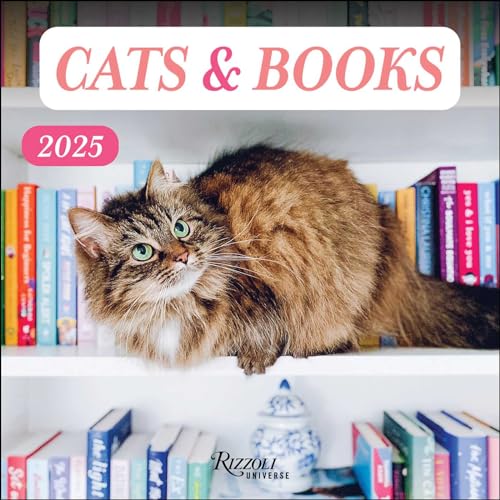Cats & Books 2025 Wall Calendar von Rizzoli