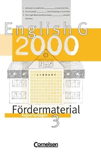 English G 2000 - Ausgabe A, B und D: Band 3: 7. Schuljahr - Fördermaterial: Kopiervorlagen English G 2000 - Ausgabe A, B und D: Band 3: 7. Schuljahr - Fördermaterial: Kopiervorlagen