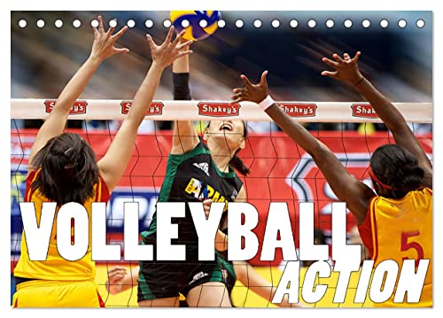 Volleyball Action (Tischkalender 2025 DIN A5 quer), CALVENDO Monatskalender von CALVENDO