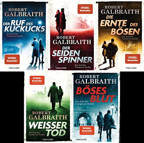 Die Cormoran-Strike-Reihe Band 1-5 plus 1 exklusives Postkartenset