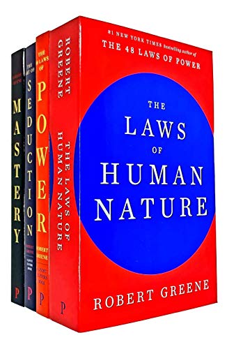 Robert Greene Collection 4 Books Set (The Art of Seduction, Mastery, The Concise 48 Laws of Power, The Laws of Human Nature)