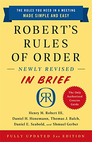 Robert's Rules of Order Newly Revised In Brief, 3rd edition von PublicAffairs