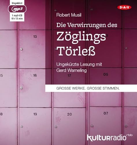 Die Verwirrungen des Zöglings Törleß: Ungekürzte Lesung (1 mp3-CD) von Der Audio Verlag, Dav