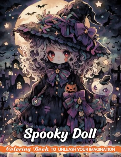 Spooky Doll: Adults Coloring Books with Spooky Doll for Stress Relief and Relaxation (Christmas Coloring Pages)