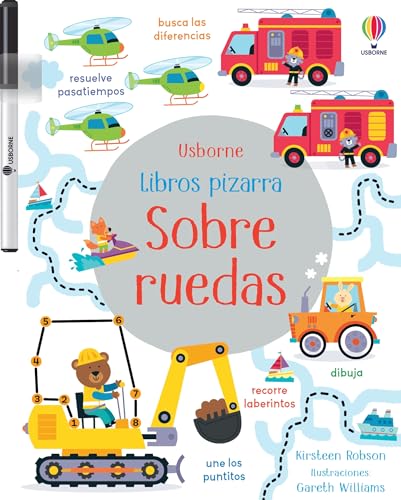 Sobre ruedas (Libros pizarra con actividades) von Ediciones Usborne