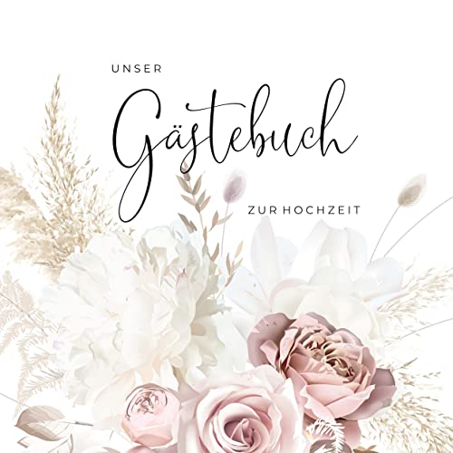 Gästebuch zur Hochzeit romantische Boho-Rosen: Gästebuch mit Fragen zum Brautpaar im Boho Stil von Books on Demand GmbH