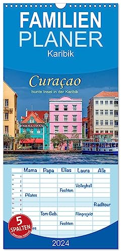 Familienplaner 2024 - Curaçao - bunte Insel in der Karibik mit 5 Spalten (Wandkalender, 21 cm x 45 cm) CALVENDO