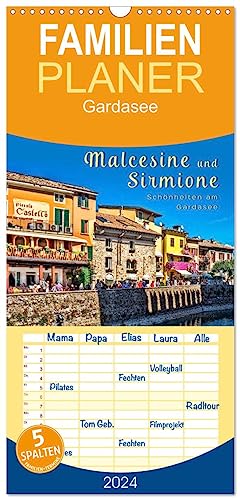 Familienplaner 2024 - Malcesine und Sirmione, Schönheiten am Gardasee mit 5 Spalten (Wandkalender, 21 cm x 45 cm) CALVENDO