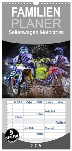 Familienplaner 2025 - Seitenwagen Motocross mit 5 Spalten (Wandkalender, 21 cm x 45 cm), CALVENDO von CALVENDO