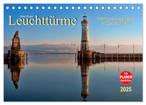 Leuchttürme - maritime Wegweiser in Deutschland (Tischkalender 2025 DIN A5 quer), CALVENDO Monatskalender von CALVENDO