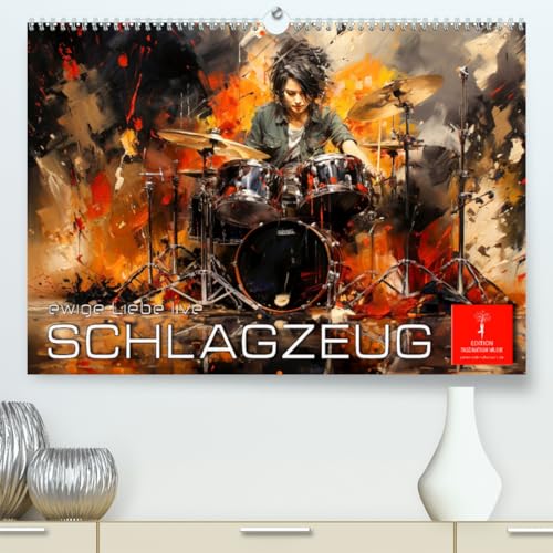 Schlagzeug ewige Liebe live (hochwertiger Premium Wandkalender 2024 DIN A2 quer), Kunstdruck in Hochglanz von CALVENDO