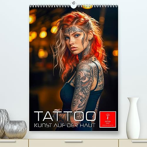Tattoo Kunst auf der Haut (hochwertiger Premium Wandkalender 2024 DIN A2 hoch), Kunstdruck in Hochglanz