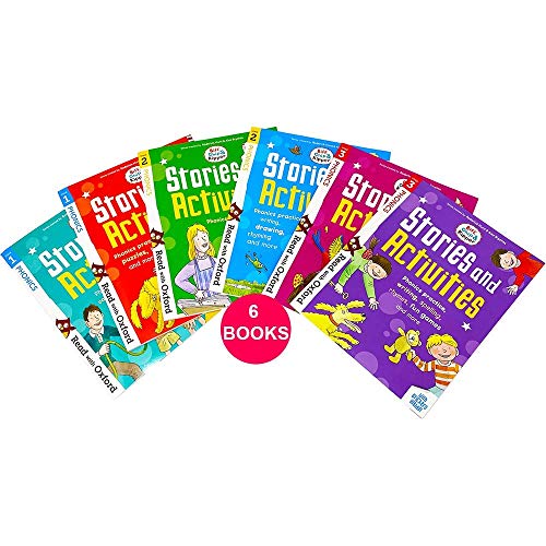 Read With Oxford Biff,Chip & Kipper Phonics Stories and Activities 6 Books Collection Set Stage 1-3 (Stage 1 First Steps, Stage 2 Early Reader, Stage 3 Groving Reader)