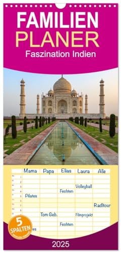 Familienplaner 2025 - Faszination Indien mit 5 Spalten (Wandkalender, 21 cm x 45 cm), CALVENDO von CALVENDO