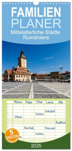 Familienplaner 2025 - Mittelalterliche Städte Rumäniens mit 5 Spalten (Wandkalender, 21 cm x 45 cm), CALVENDO