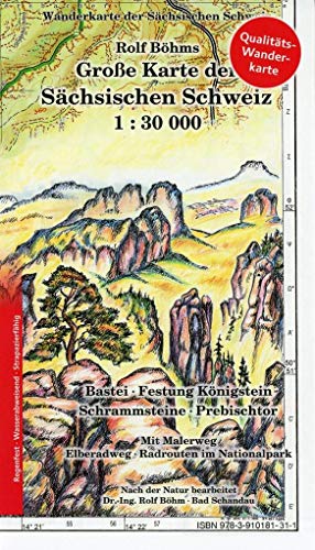Große Karte der Sächsischen Schweiz 1:30000: Laminierte Ausgabe. Regenfest – wasserabweisend – handlich
