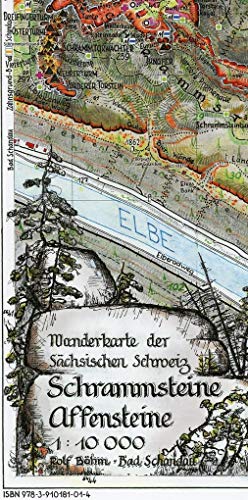 Schrammsteine·Affensteine 1 : 10 000: Lichtenhainer Wasserfall - Großer Winterberg. Wanderkarte der Sächsischen Schweiz