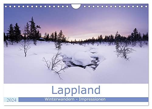 Lappland - Winterwandern Impressionen (Wandkalender 2024 DIN A4 quer), CALVENDO Monatskalender von CALVENDO