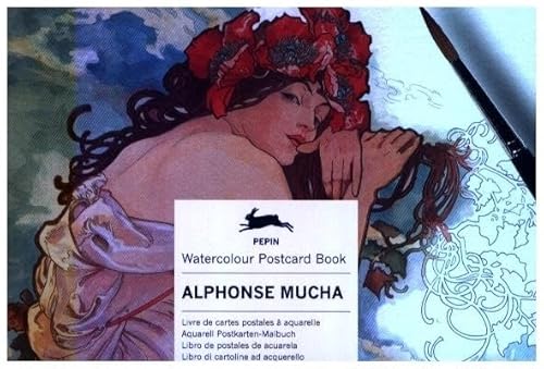 Alphonse Mucha: Watercolour Postcard Book / Postkarten - Malbuch (Watercolour Postcard Books) von Pepin Press