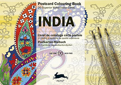 India: Postcard Colouring Book / Postkarten - Malbuch