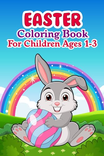 1st easter book: Easter Coloring Book for Children 1-3 Years: 60 Simple Black & White Easter Drawings to Stimulate Visual Development.