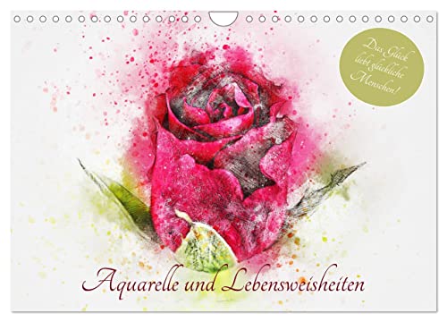 Aquarelle und Lebensweisheiten (Wandkalender 2025 DIN A4 quer), CALVENDO Monatskalender von CALVENDO